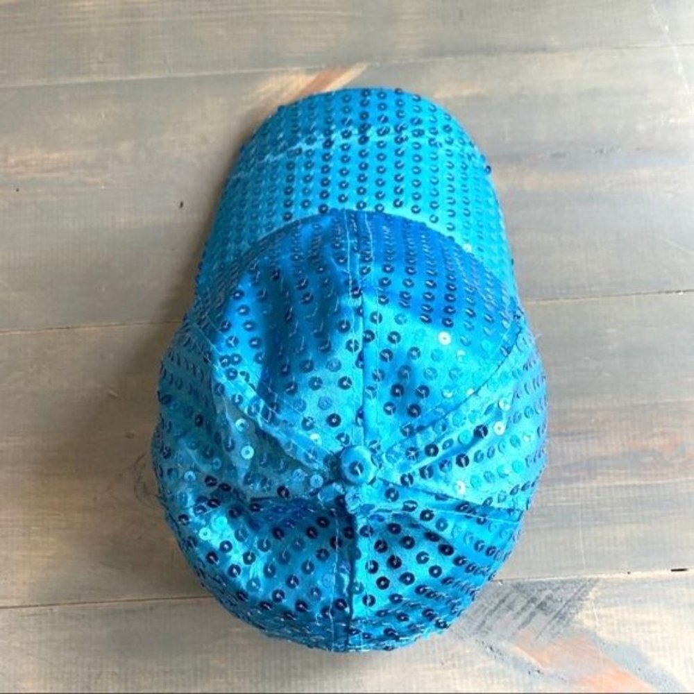 Blue Sequined Baseball Cap - Picture 6 of 7